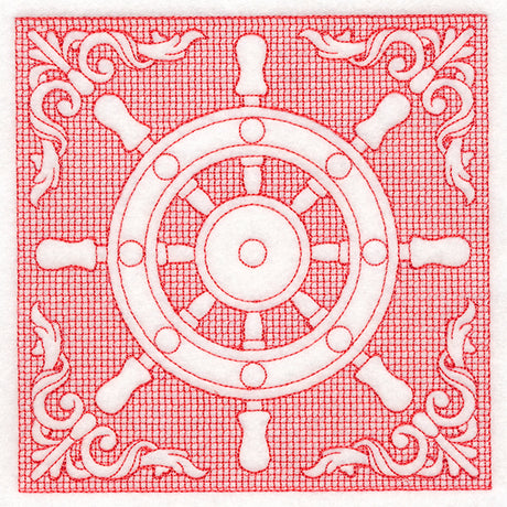 Nautical Adventures Ship's Wheel (Trapunto)