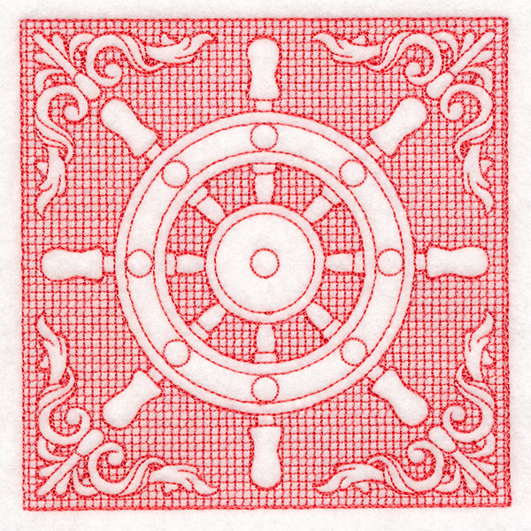 Nautical Adventures Ship's Wheel (Trapunto)