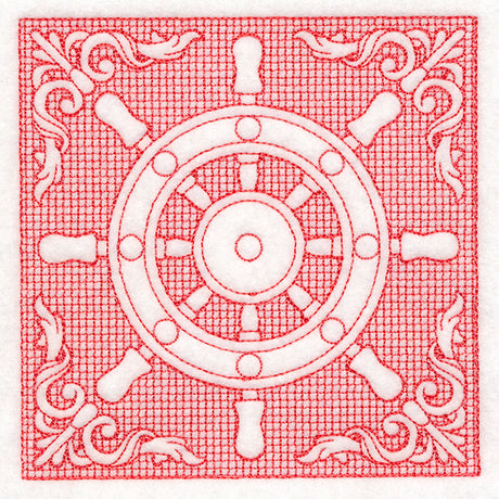 Nautical Adventures Ship's Wheel (Trapunto)