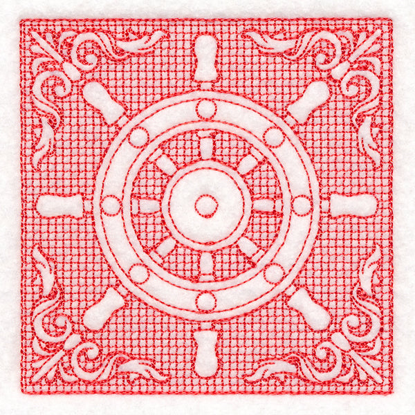 Nautical Adventures Ship's Wheel (Trapunto)