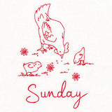 Country Chicken on Sunday (Redwork)