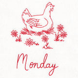 Country Chicken on Monday (Redwork)