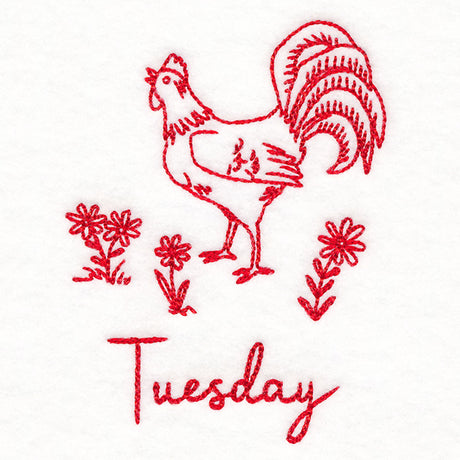 Country Chicken on Tuesday (Redwork)