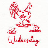 Country Chicken on Wednesday (Redwork)