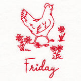 Country Chicken on Friday (Redwork)