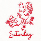 Country Chicken on Saturday (Redwork)