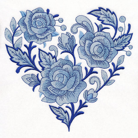 Delft Blue Rose Heart