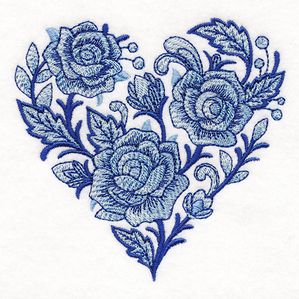 Delft Blue Rose Heart