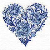 Delft Blue Rose Heart