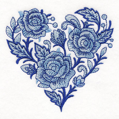 Delft Blue Rose Heart