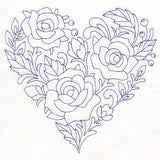 Delft Blue Rose Heart (Bluework)