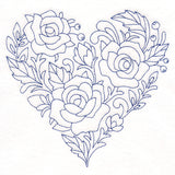 Delft Blue Rose Heart (Bluework)