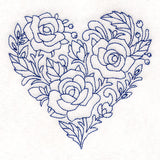 Delft Blue Rose Heart (Bluework)