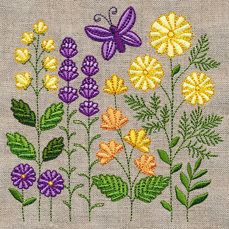 Summer Blossoms and Butterfly