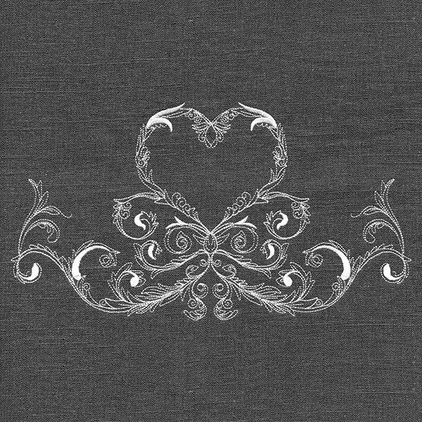 Baroque Heart Border (Whitework)