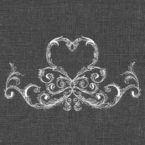Baroque Heart Border (Whitework)