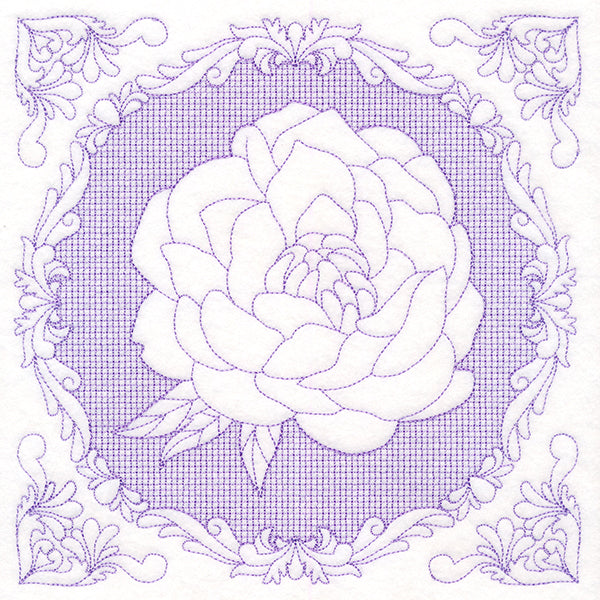 Nature's Cameo - Peony (Trapunto)