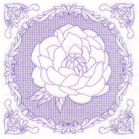 Nature's Cameo - Peony (Trapunto)