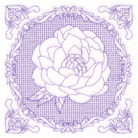 Nature's Cameo - Peony (Trapunto)