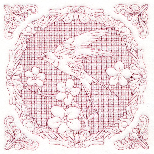 Nature's Cameo - Swallow (Trapunto)