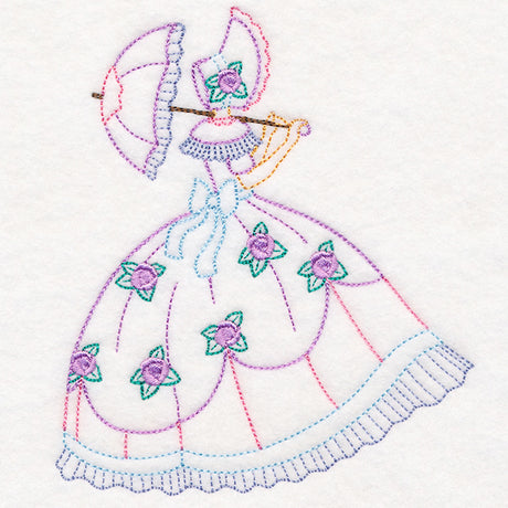 Umbrella Girl with Roses (Vintage)