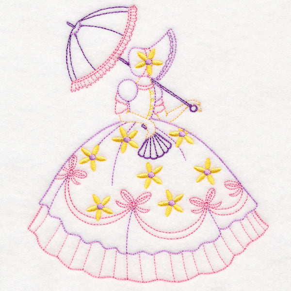 Umbrella Girl with Daisies (Vintage)