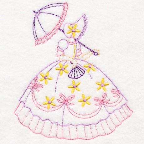 Umbrella Girl with Daisies (Vintage)