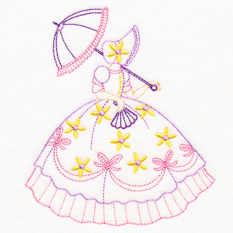 Umbrella Girl with Daisies (Vintage)