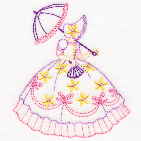 Umbrella Girl with Daisies (Vintage)