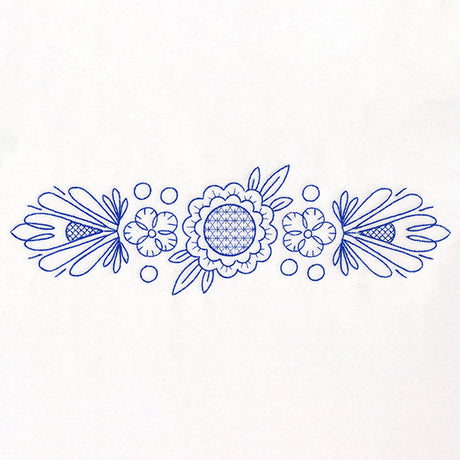 Budding Sunflower Border (Bluework)