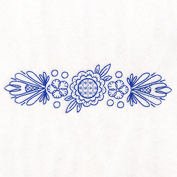 Budding Sunflower Border (Bluework)