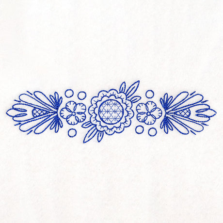 Budding Sunflower Border (Bluework)