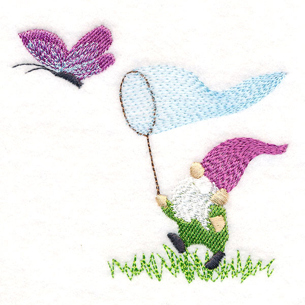 Sweet Butterfly-Catching Gnome