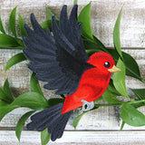 Free-Flying Scarlet Tanager (In-the-Hoop)