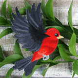 Free-Flying Scarlet Tanager (In-the-Hoop)