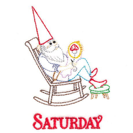 Embroidering Gnome on Saturday (Vintage)