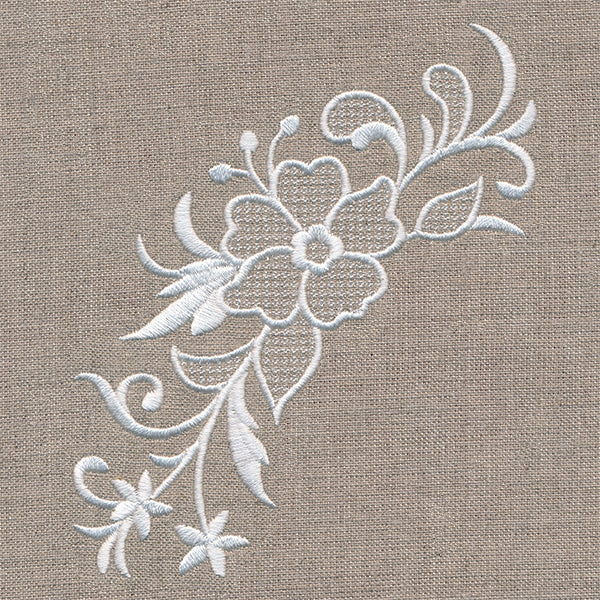 Exquisite Floral Spray (Whitework)