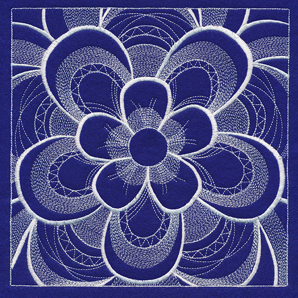 Mystical Floral Square (Whitework)