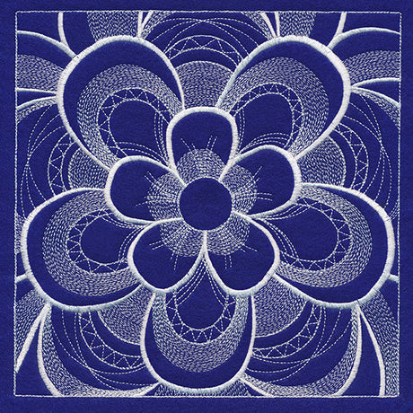 Mystical Floral Square (Whitework)