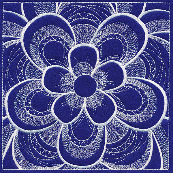 Mystical Floral Square (Whitework)