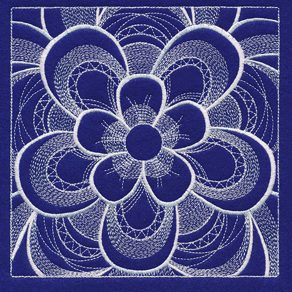 Mystical Floral Square (Whitework)