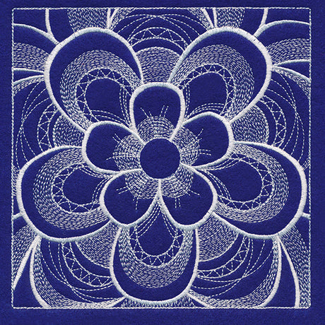 Mystical Floral Square (Whitework)