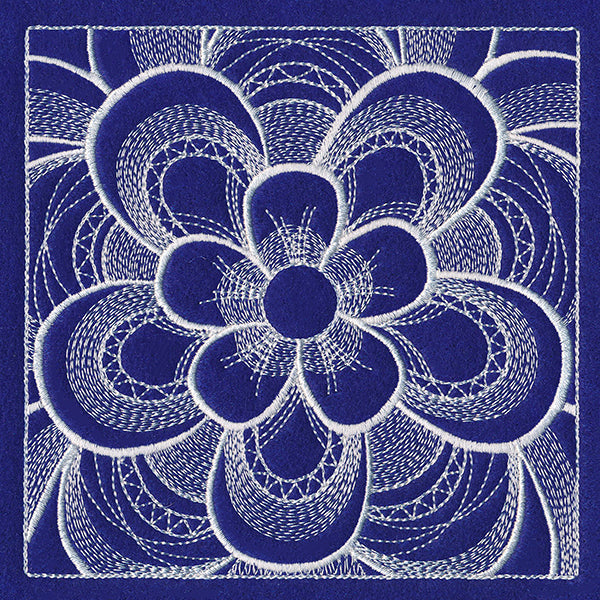 Mystical Floral Square (Whitework)