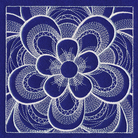 Mystical Floral Square (Whitework)