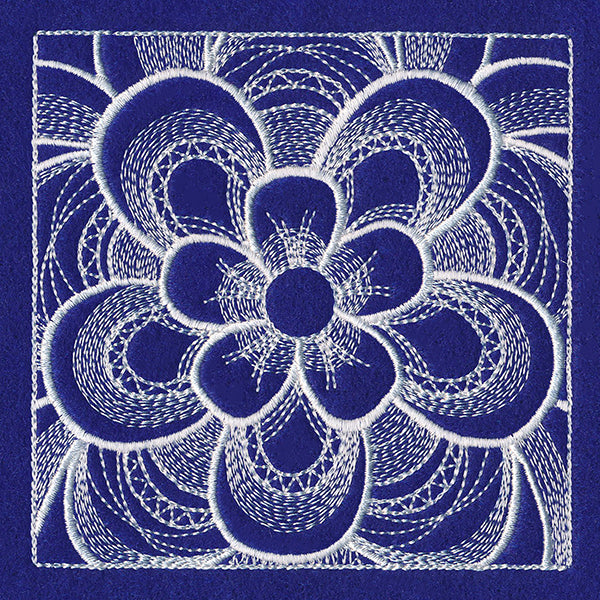 Mystical Floral Square (Whitework)