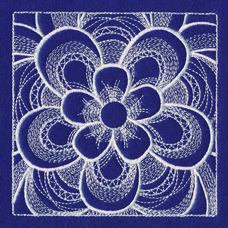 Mystical Floral Square (Whitework)