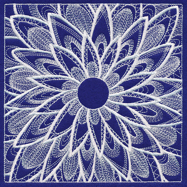 Enchanting Floral Square (Whitework)