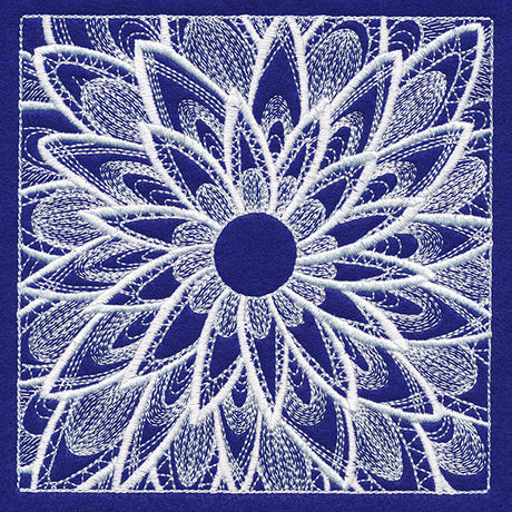 Enchanting Floral Square (Whitework)