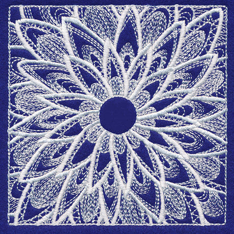 Enchanting Floral Square (Whitework)