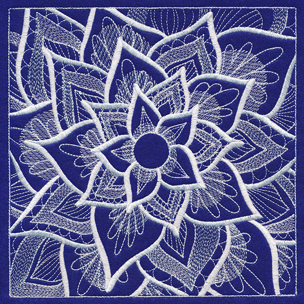 Divine Floral Square (Whitework)